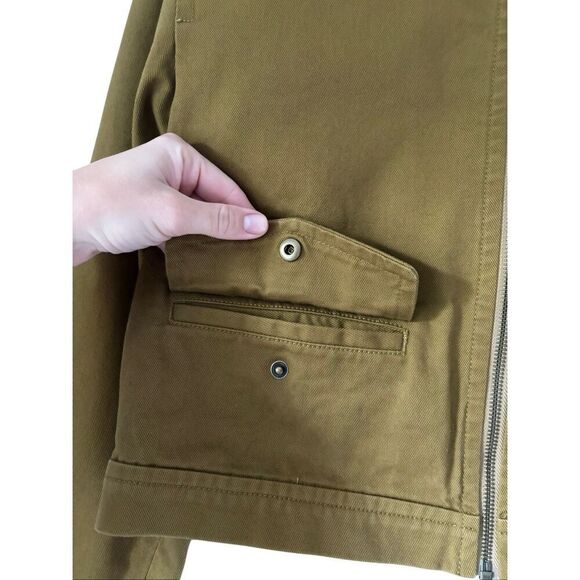 Madewell Cropped Utilitarian Jacket size S Regenerative Chino Spiced Olive - Picture 14 of 15
